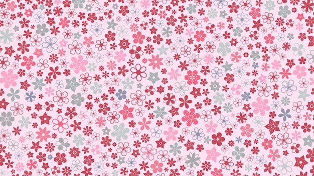 Background of various small flowers in various colors