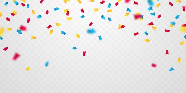 Background vector illustration with confetti. Beautiful colors for parties or celebrations.