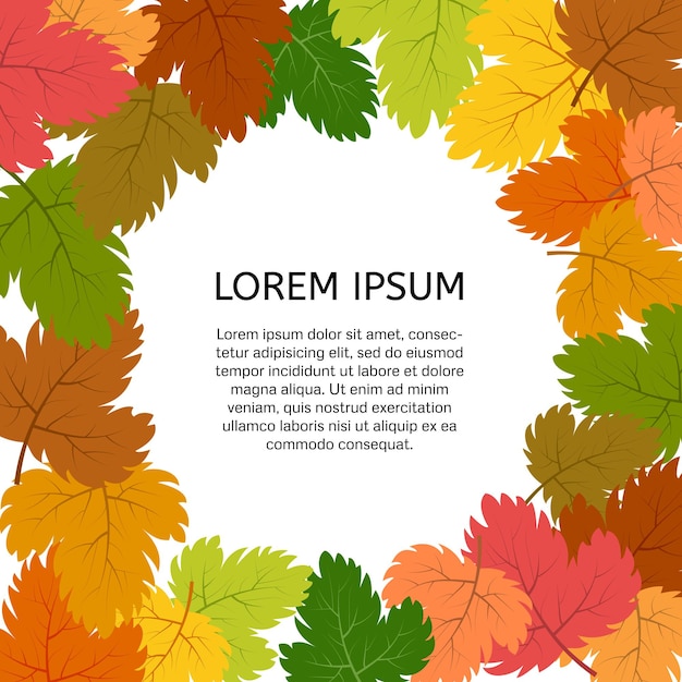 Vector background with autumn leaves with a place in the center for your text. vector illustration.