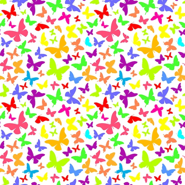 Background with butterflies Seamless pattern with colorful butterflies Vector