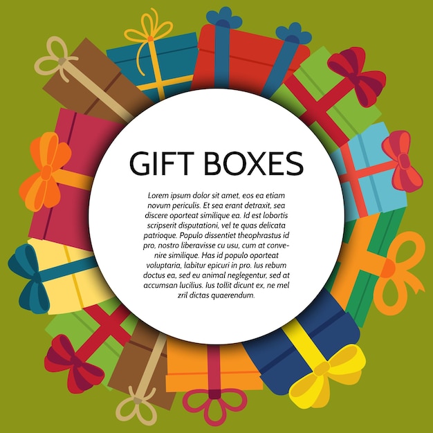 Background with a colorful gift boxes Vector illustration