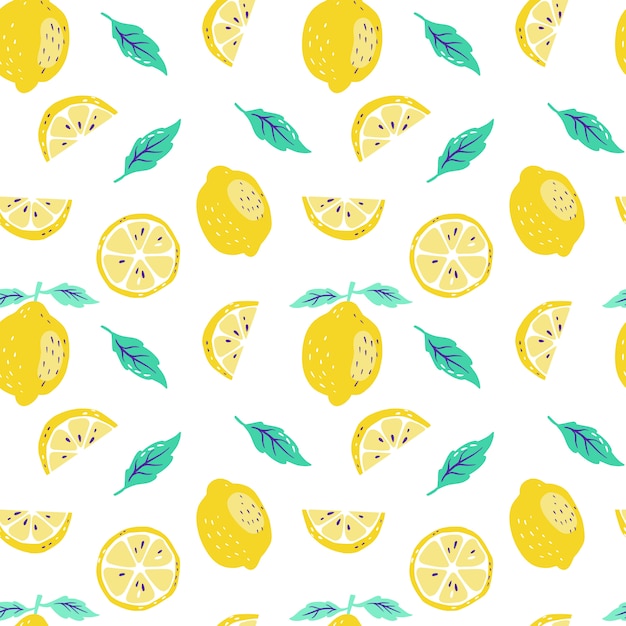 Background with fresh lemons and sliced lemon