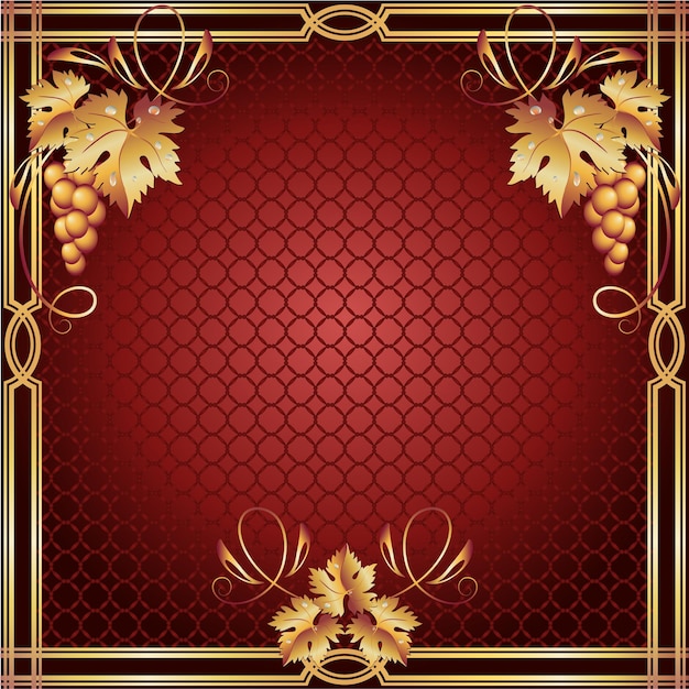 Background with golden vine ornament