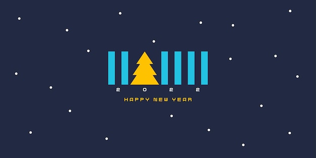 Background with the inscription Happy New Year 2022 Vector illustration in flat flat style