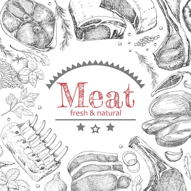 Background with meat products