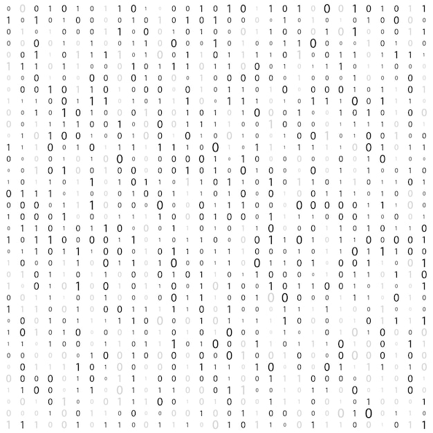 Vector background with numbers on the screen zero one. matrix. white background wallpaper. binary code. 