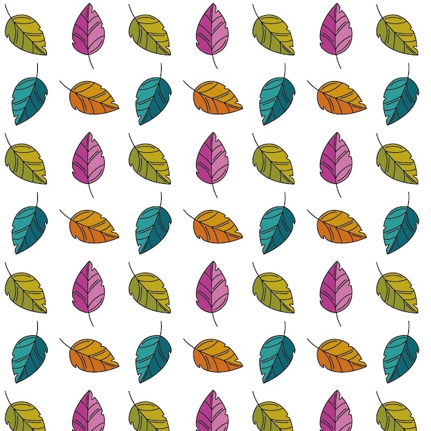  Background with pattern of hand drawn leaves