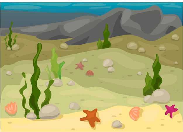 Background with a seabed Illustration of the underwater world