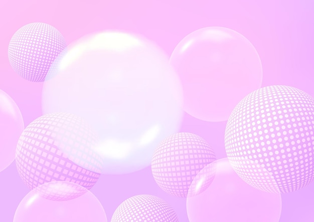 Background with spheres .Banner with balloons .