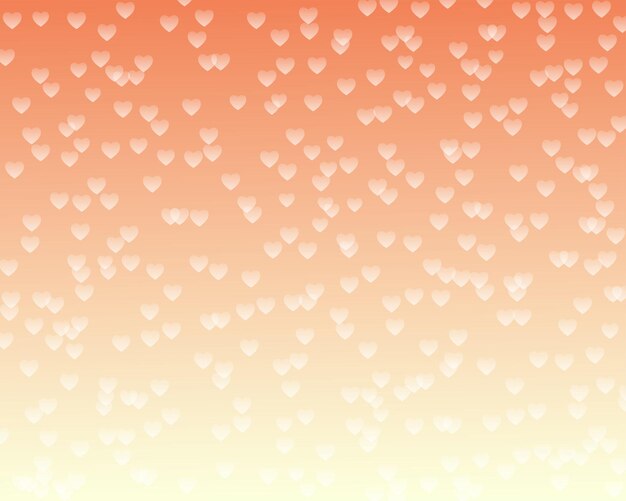 Vector background with translucent hearts on a peach background