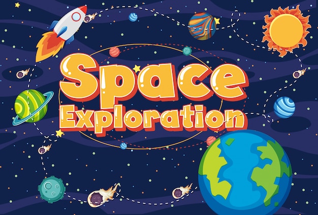 Background with word space exploration