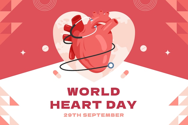 Vector background for world heart day awareness