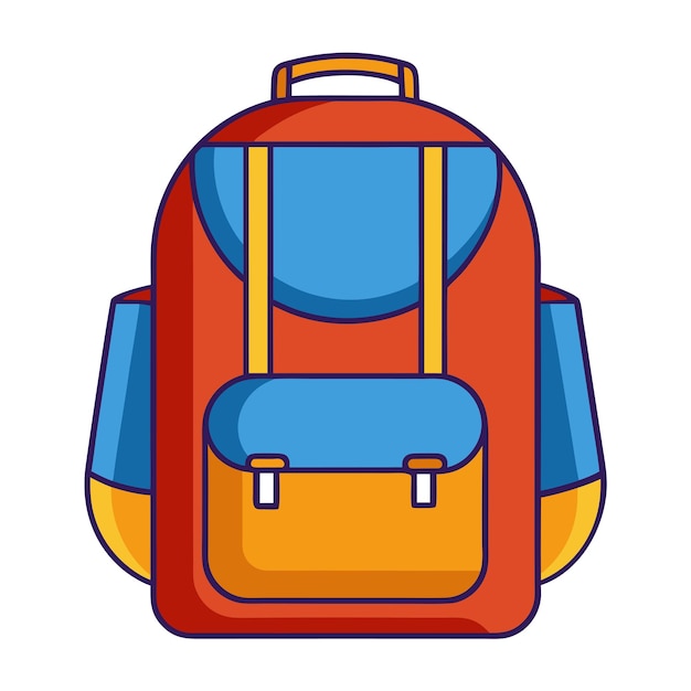 backpack clipart cartoon style vector illustration