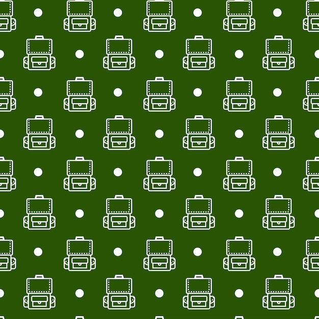 Backpack Doodle Monoline Seamless Pattern