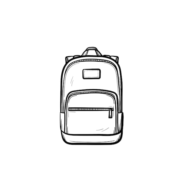 Backpack hand drawn outline doodle icon. Vector sketch illustration of school backpack for print, web, mobile and infographics isolated on white background.