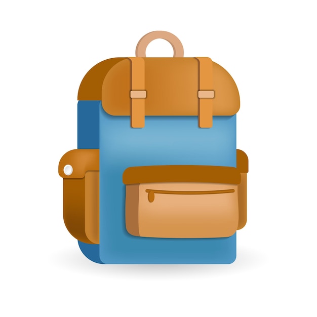 Backpack icon 3d illustration from vacation collection Creative Backpack 3d icon for web design templates infographics and more