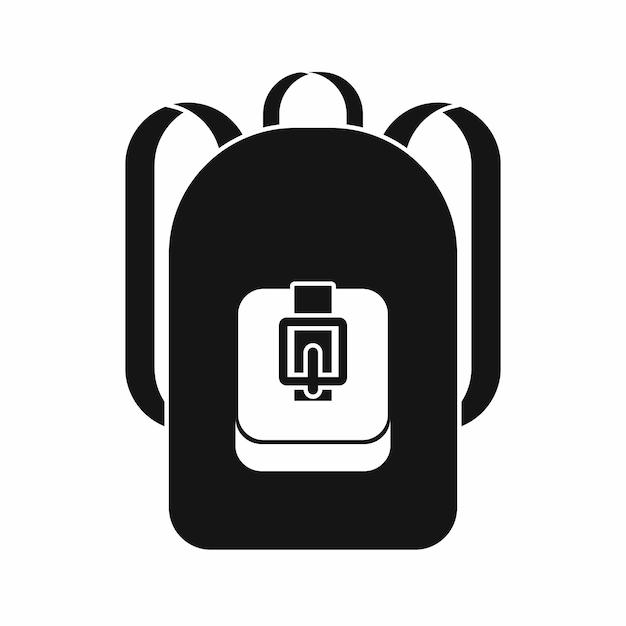 Backpack icon in simple style isolated vector illustration