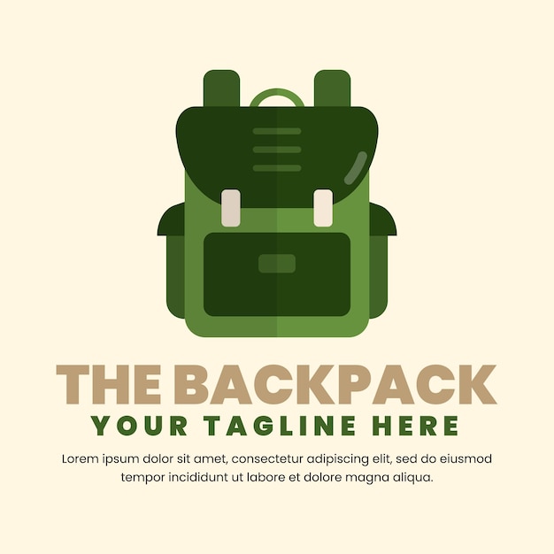 Backpack vector image with editable texts