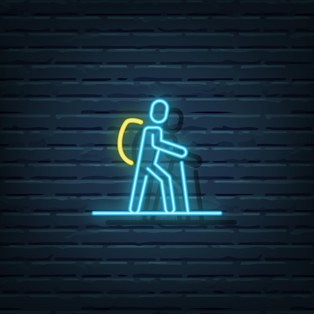 Backpacker Neon Sign Vector Elements