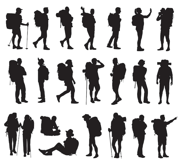 Backpacker silhouettes