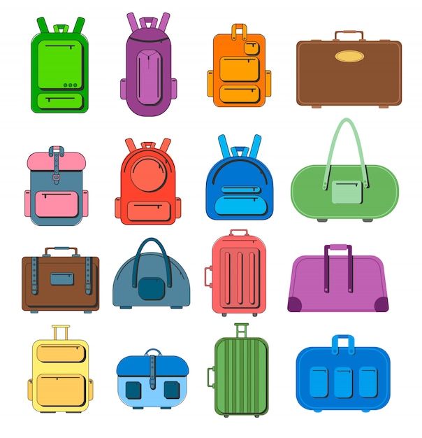 Backpacks, bags. Travel bag,trip baggage, case for journey vacation tourism.