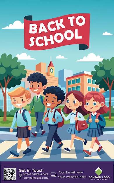 Backtoschool sale banner poster concept