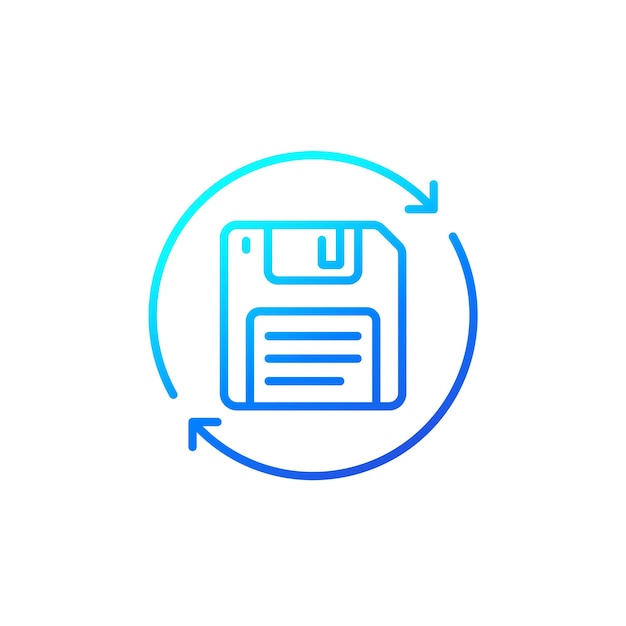 Backup floppy disk line icon