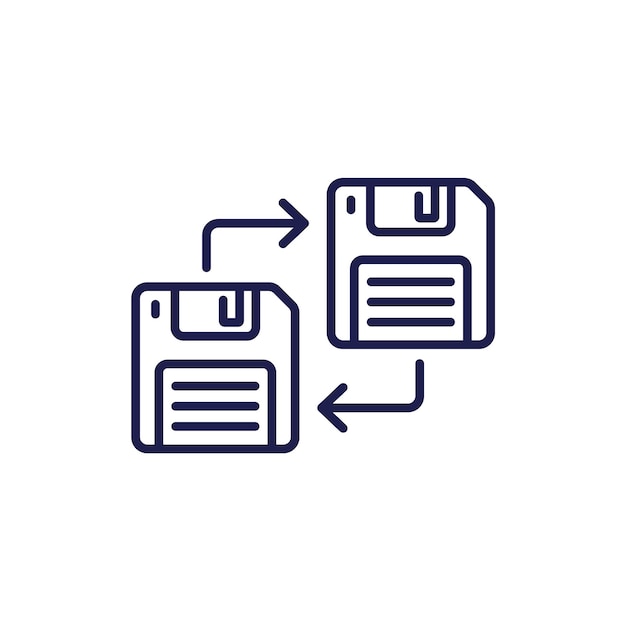 Backup line icon with a floppy disk