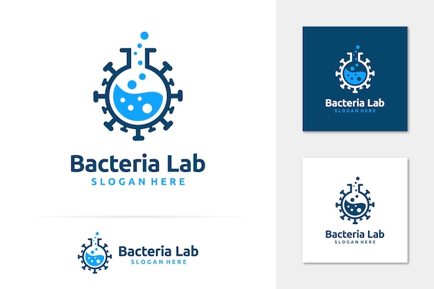 Bacteria lab logo vector