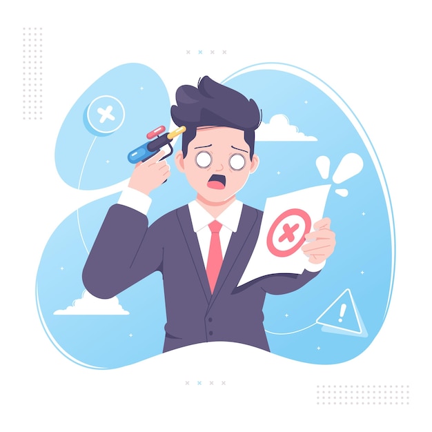 bad news businessman concept illustration design