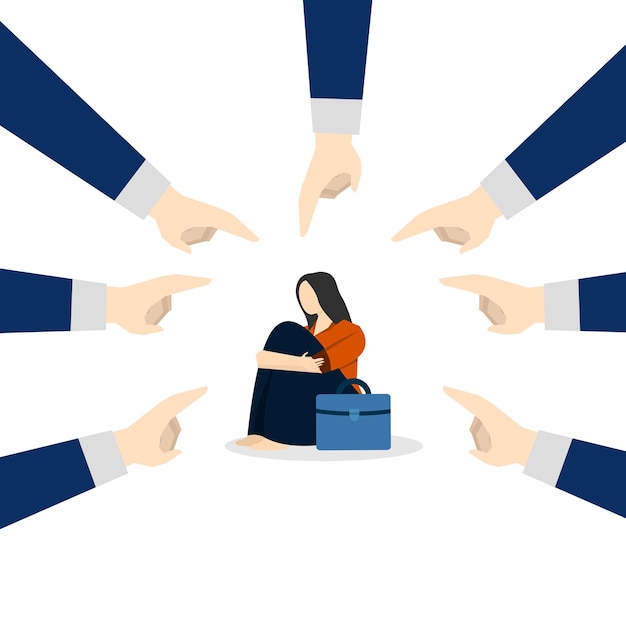 bad work culture vector illustration such as intimidation harassment and discrimination