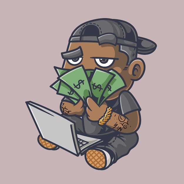 Badbaby rich cartoon illustration