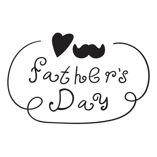 Badge fathers day hand drawn vector illustration on white background