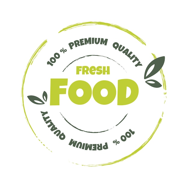 Badge for organic food and beverages natural products restaurants health food market and product