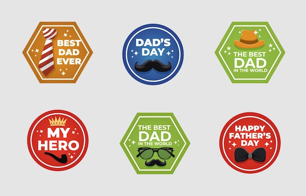 Badge Set Collection of Father's Day