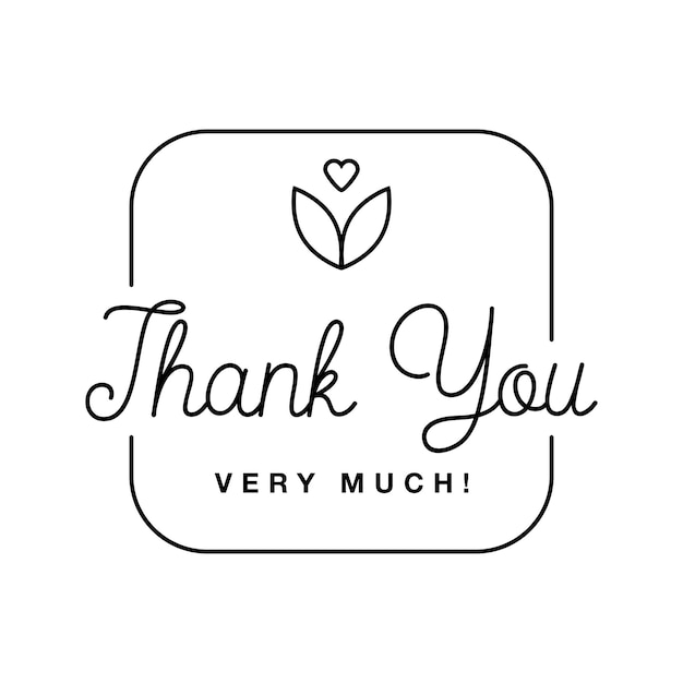 Badge with thank you graphics and design elements vector label and logo for gratitude, branding, advertisement.