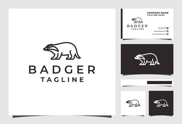 Badger line logo design animal premium vector