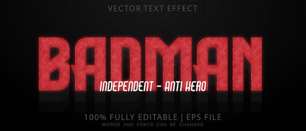 Badman editable text effect