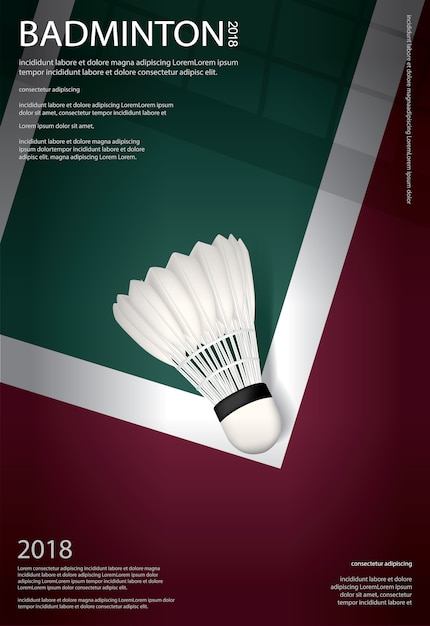 Vector badminton championship poster vector illustration