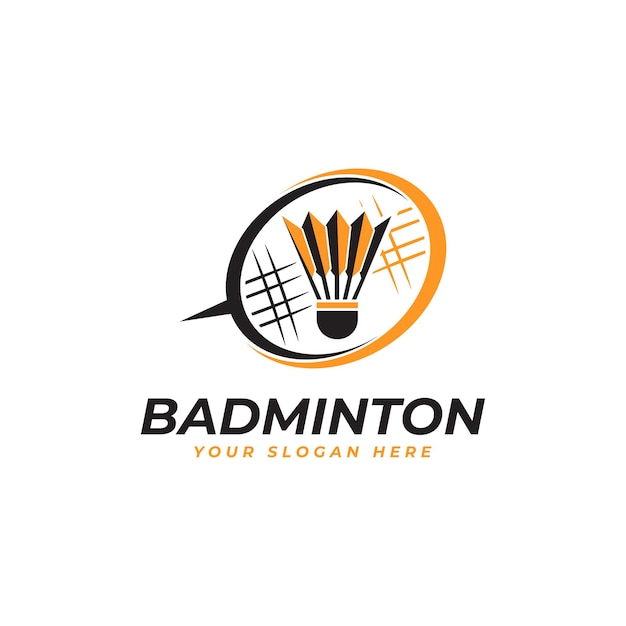 Badminton club logo design template isolated on white background