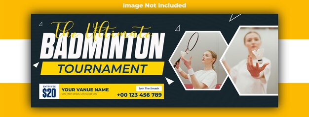 Vector badminton cover template design