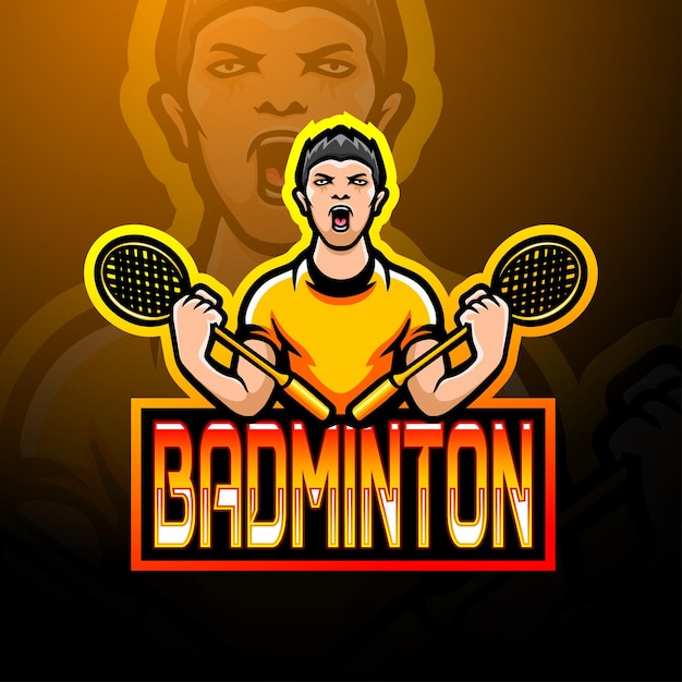 Badminton esport logo mascot design