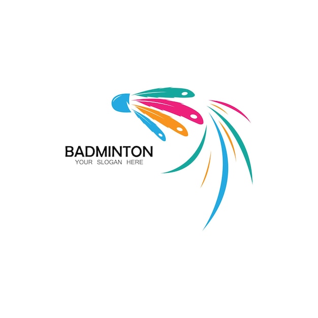 Badminton Logo vector icon illustration design template