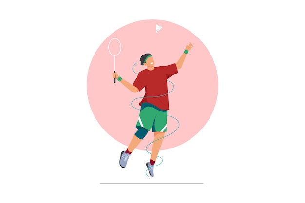 badminton player vector illustration