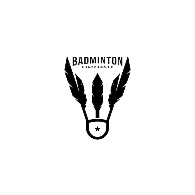 badminton sports tournament logo design illustration element.