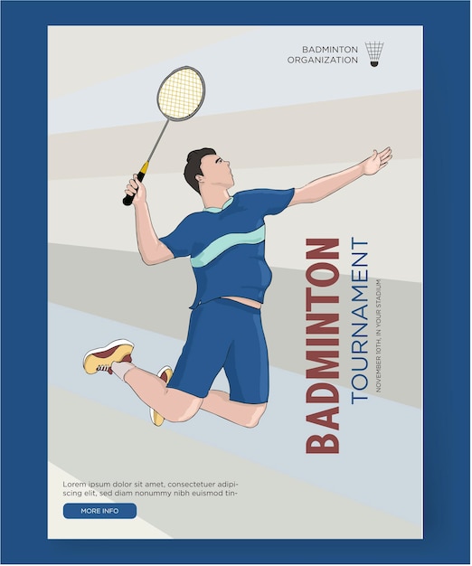 Vector badminton tournament poster