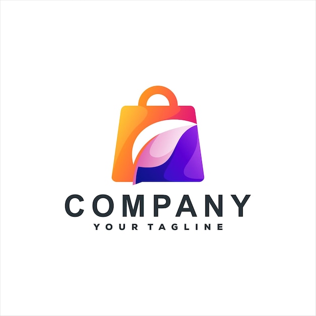 Bag color gradient logo design