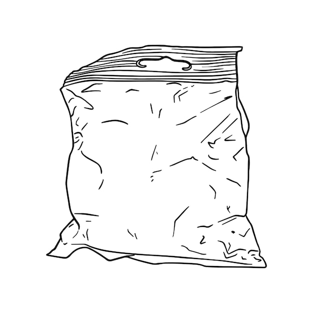 Bag of crackers open snack snack fried bread flavored food doodle linear cartoon coloring