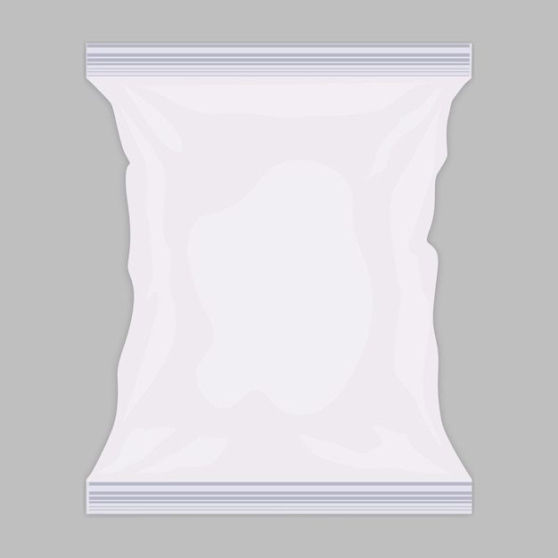 Vector a bag of white plastic with a transparent label