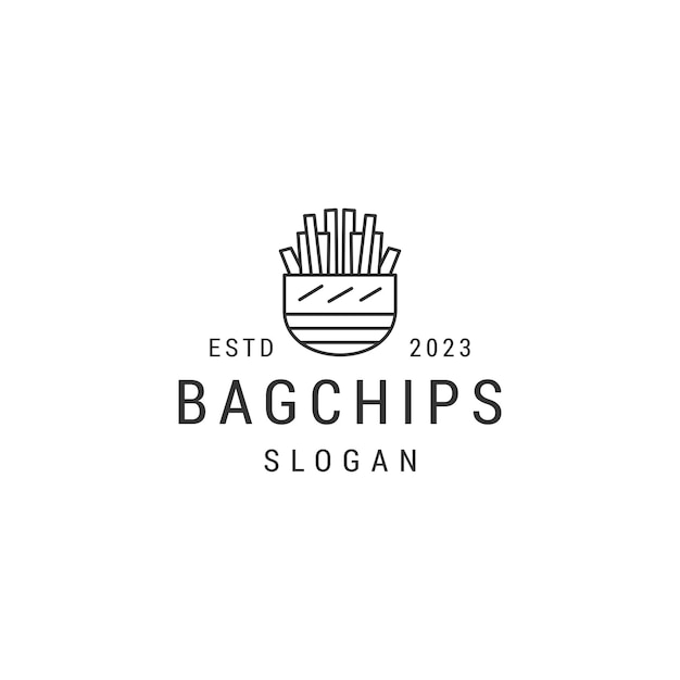 Bagchips logo design icon vector template